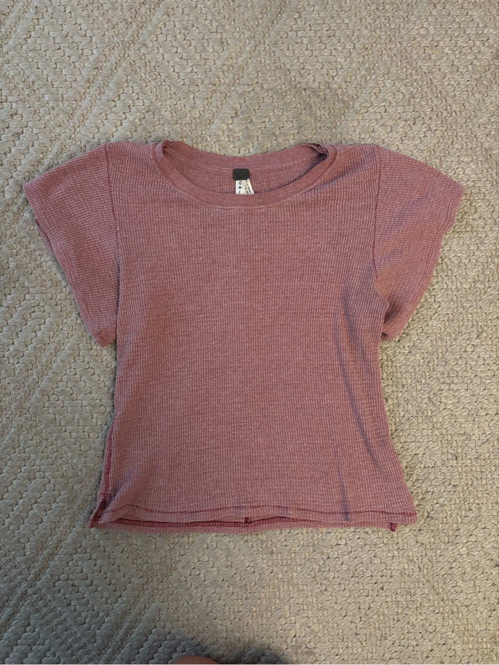 We The Free Mauve Pink Ribbed Short Sleeve Tee